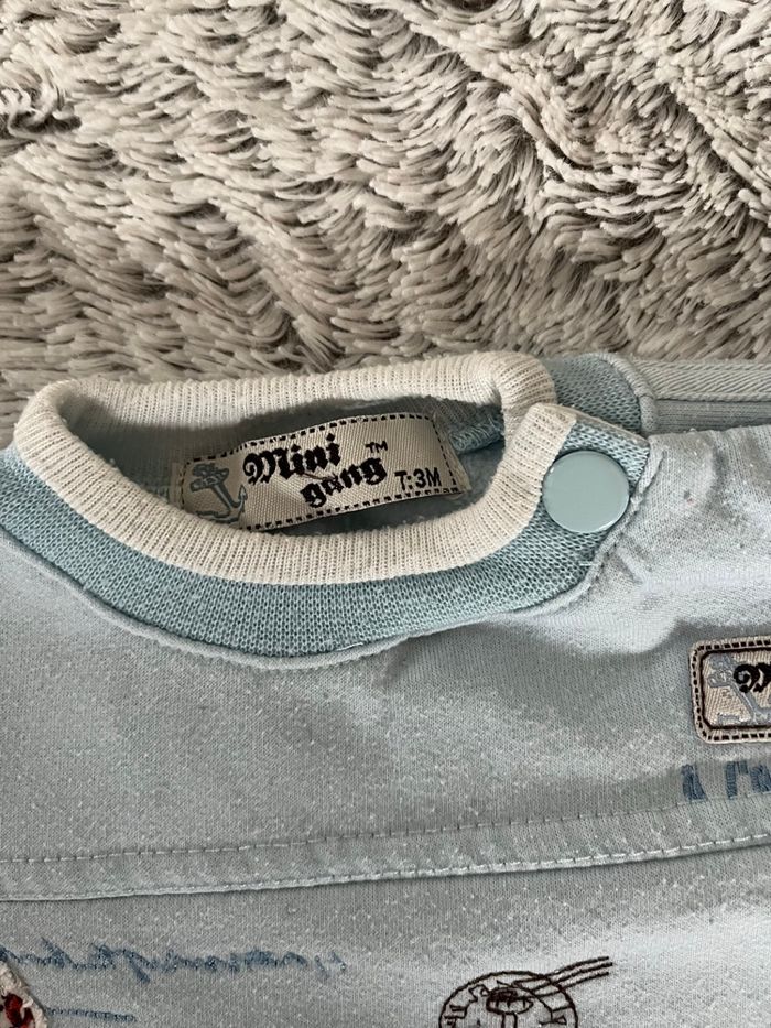 Sweat bébé 3 mois bleu - photo numéro 3