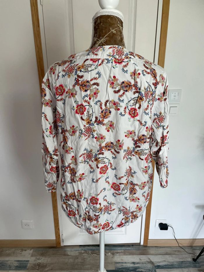 Chemisier blanc femme – Taille XL – Bas élastiqué – Style fluide et casual - photo numéro 3