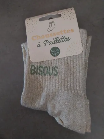 Chaussettes à paillettes bisous