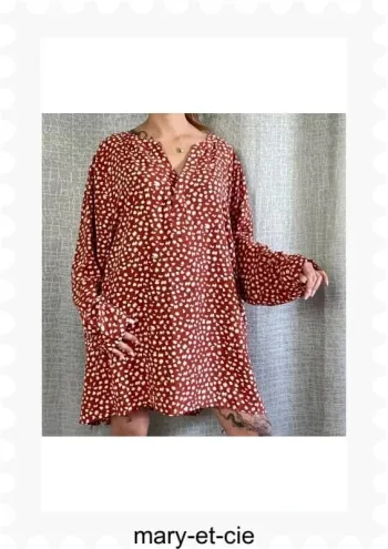 Robe fluide courte ou tunique manches longues possible manches 3/4 taille 56