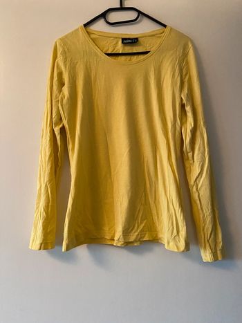 Pull fin / t-shirt manches longues jaune banane Janina Taille FR 38