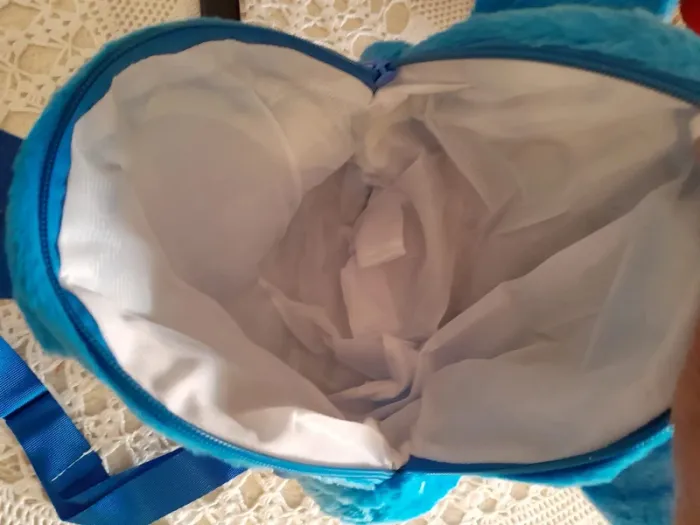 Sac à dos en tissus(style peluche) Stitch, pour enfant, bleu - photo numéro 4