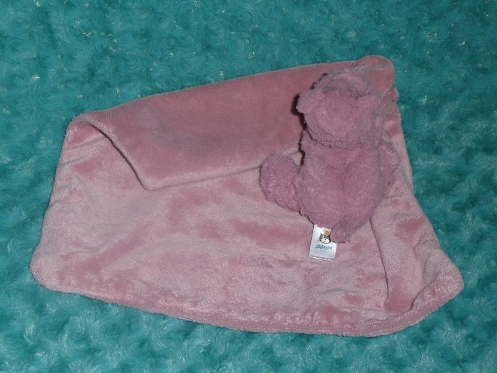 Doudou hippopotame couverture rose Jellycat 🦛tbe