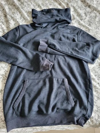 Sweat col montant poche traversante 14 ans xs Kiabi bleu gris