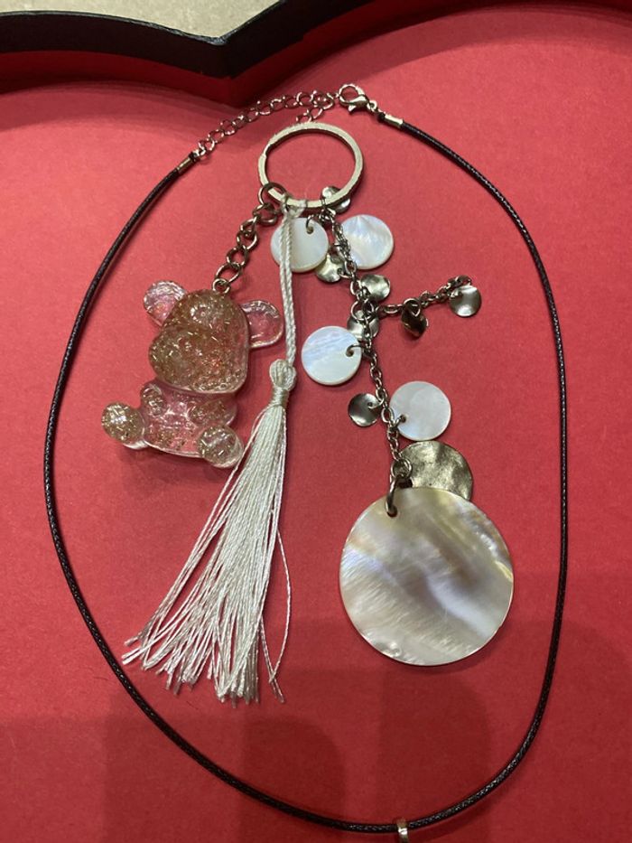 Pendentif  pierre chakra + porte clefs - photo numéro 2