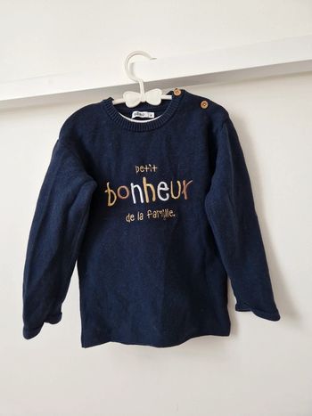 Pull maille bleu 4ans très bon état Gémo