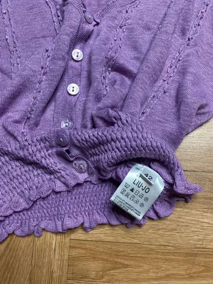 Crop top violet lilas Liu Jo – 100% Lin (NEUF) - photo numéro 4