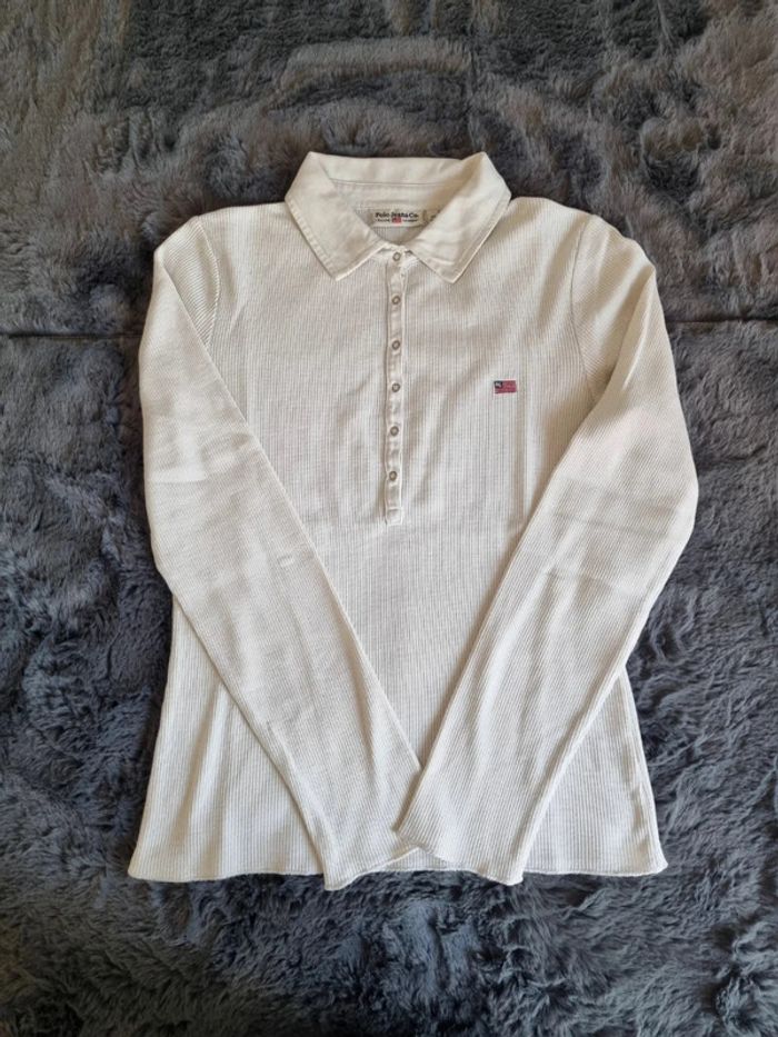 Polo manches longues Ralph Lauren crème/beige, S Femmes - photo numéro 2