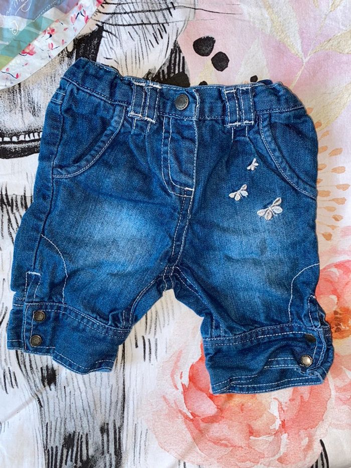 Ensemble haut et pantacourt en jeans, taille 9 mois, marque Vertbaudet et Sergent Major. - photo numéro 5