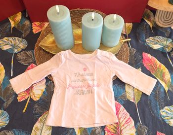 Tee-shirt ML rose 6 mois