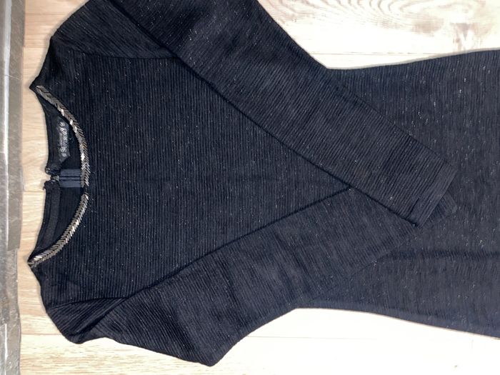 Robe Superdry droite noire pailleté sequins Taille XS / 34 - 36 Bon état - photo numéro 4