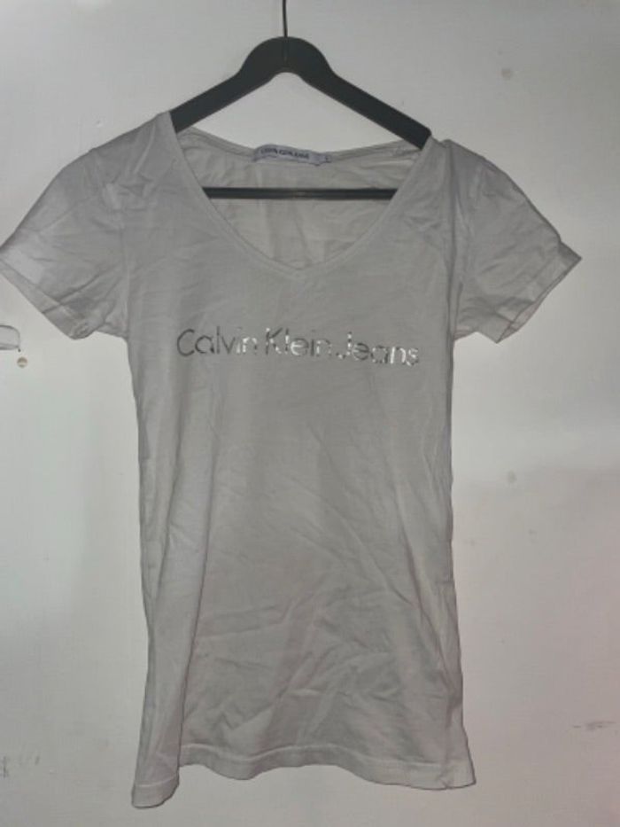 T-shirt Calvin Klein jeans blanc