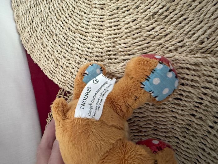 Doudou ours marron rapiécé TI NOURS - photo numéro 4