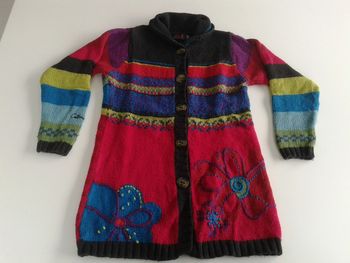 Beau gilet long tricot Catimini 8 ans