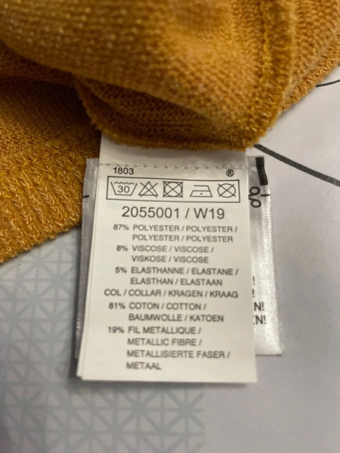 Pull jaune moutarde manches longues T1 - photo numéro 4