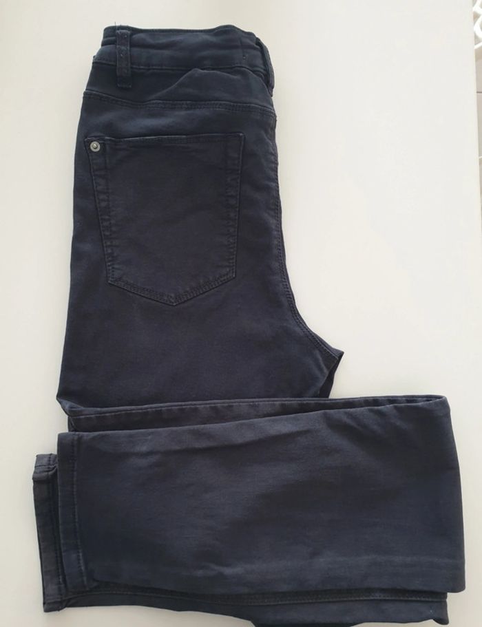 Pantalon skinny bleu marine taille haute - photo numéro 4