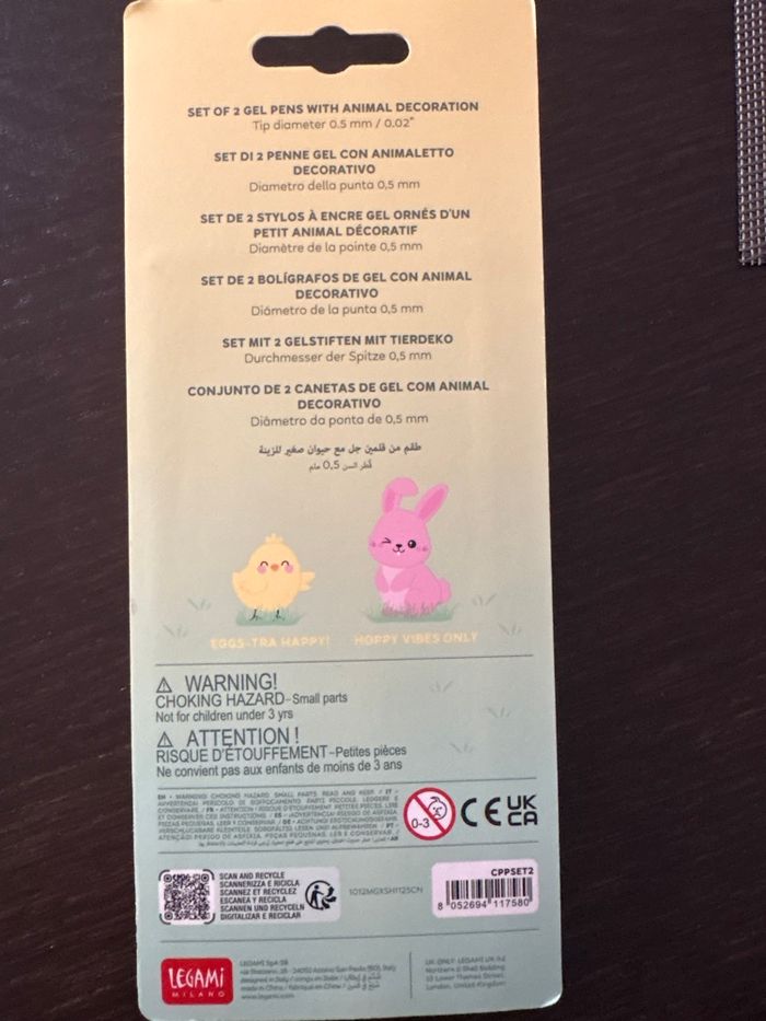 Set de 2 Stylos à Encre Gel avec Animal Décoratif - Lovely Friends - Hoppy Easter - photo numéro 2