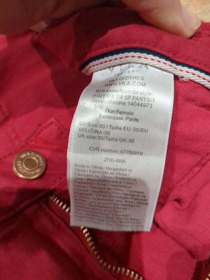 Pantalon skinny rouge vila 40 - photo numéro 4