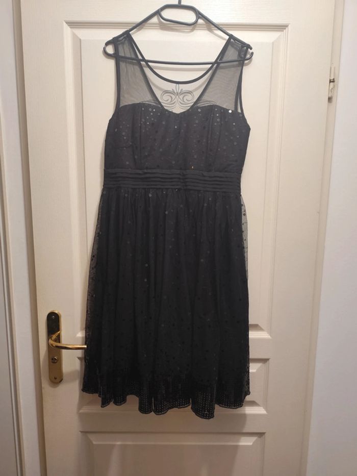 Robe Bréal noir sequins T40