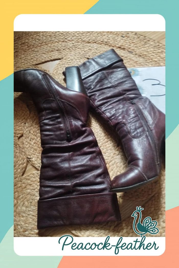 Bottes talons marrons 36 - photo numéro 8