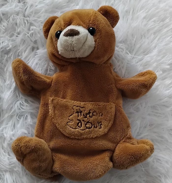 Doudou marionnette ours marron- Histoire d'Ours
