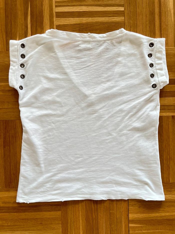 T-shirt blanc à œillets en métal – Taille S Orta x Lisa Germaneau - photo numéro 10
