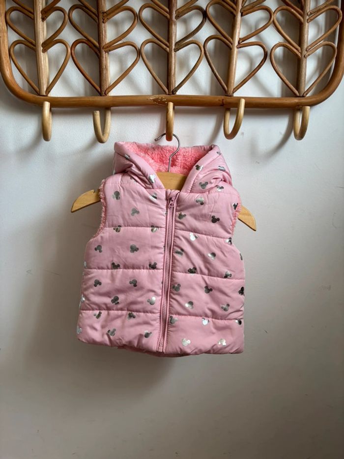 Doudoune sans manches fourrée avec capuche Minnie Disney 6 mois