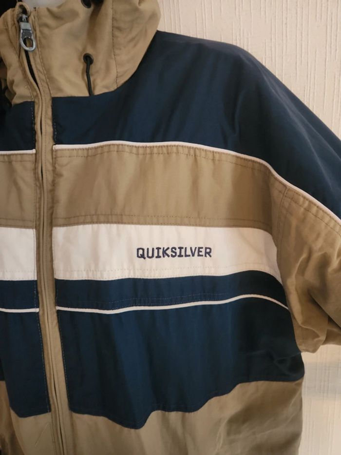 Doudoune Quiksilver bleu marine beige et blanc 14 ans - photo numéro 3