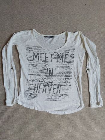 Tee-shirt manches longues blanc lait en lin T.36 - Bonobo