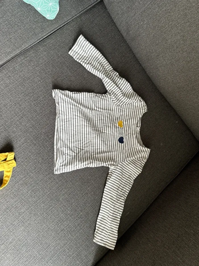 Ensemble salopette et t-shirt manches longues bebe fille, obaïbi, 18-23 mois - photo numéro 2