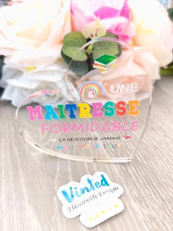 Plaque cœur " Maîtresse "