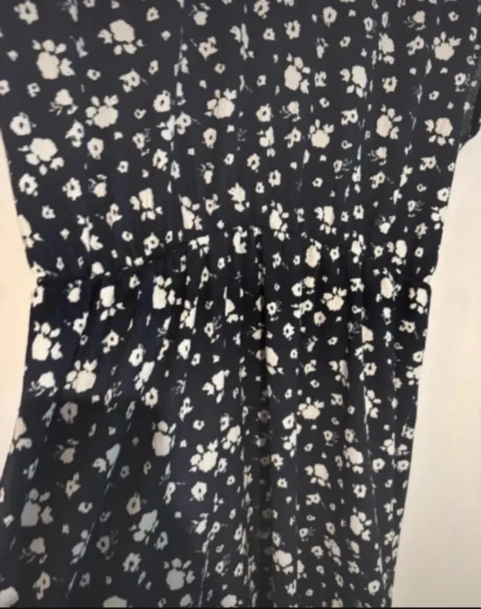 Robe neuve bleu marine à petites fleurs blanches Mim - T38 - photo numéro 2