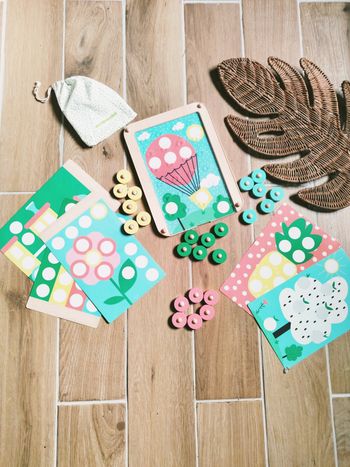 🌹Mon premier jeu des couleurs dessins mosaïques avec pions marque Vertbaudet