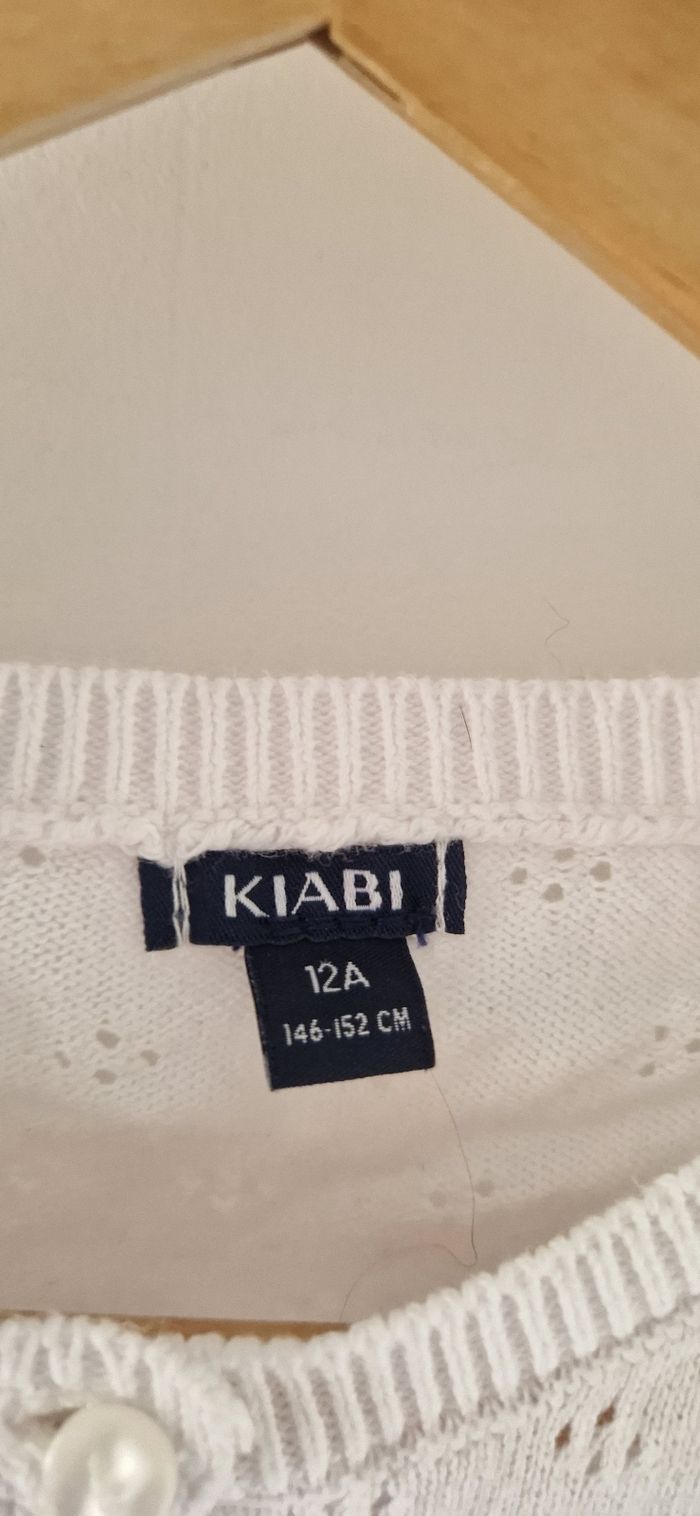 Gilet blanc kiabi taille 10ans - photo numéro 2