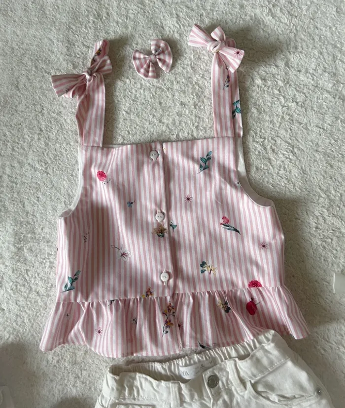 Blouse crop top et noeud créatrice 8 ans neuf - photo numéro 3