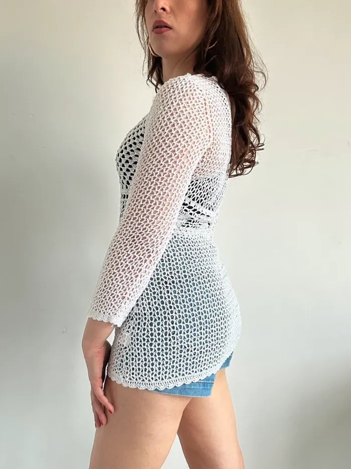Tunique vintage tissée longue taille S - photo numéro 4