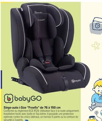 Siège-auto i-Size "Freefix" de 76 à 150 cm babyGO