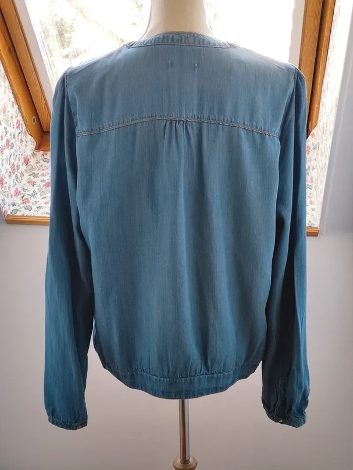 👄 magnifique bombers en lyocell indigo 💐 44/42 neuf avec étiquette - photo numéro 7