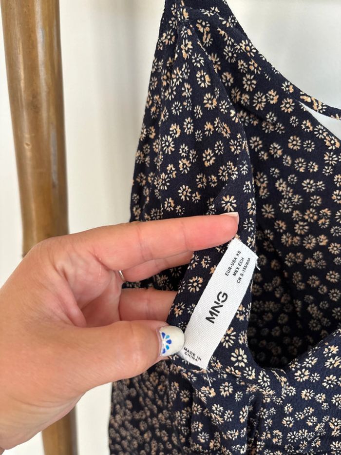 Combi short bleu marine à fleurs Mango taille XS - photo numéro 5