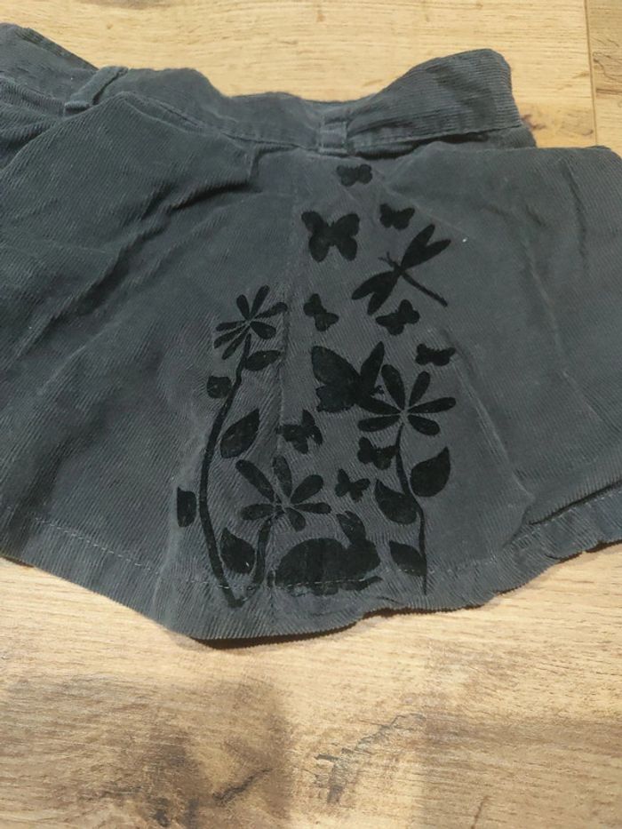 Jupe patineuse 3 ans en velours lapin noir papillon - photo numéro 2