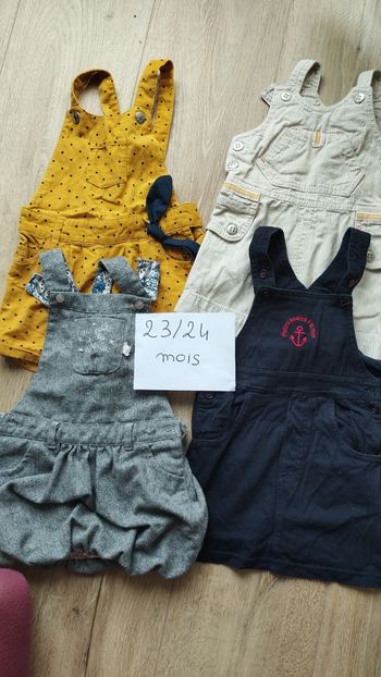 Lot de 4 salopettes 24 mois