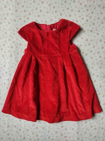Robe rouge en velours Obaïbi - Taille 18 mois - Très bon état