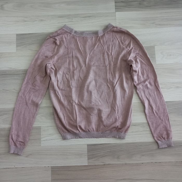Pull femme rose pale  à col en V La Halle taille M - photo numéro 5