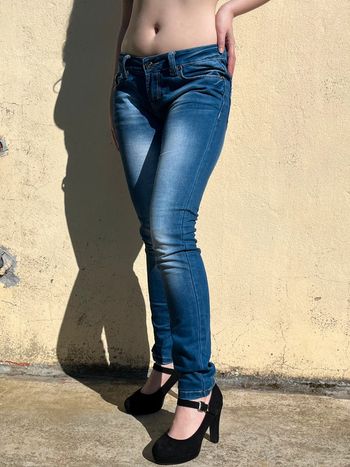 Jean taille basse slim Burberry - bleu nuancé