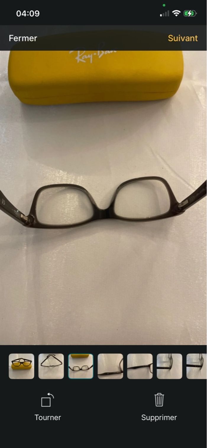 Monture Ray-Ban enfant + étui – Modèle rectangle – Marron - photo numéro 2