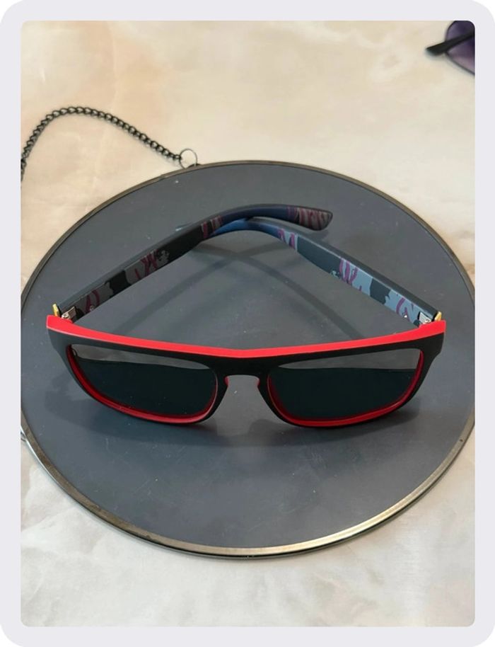 Lunette de soleil sport rouge - photo numéro 3