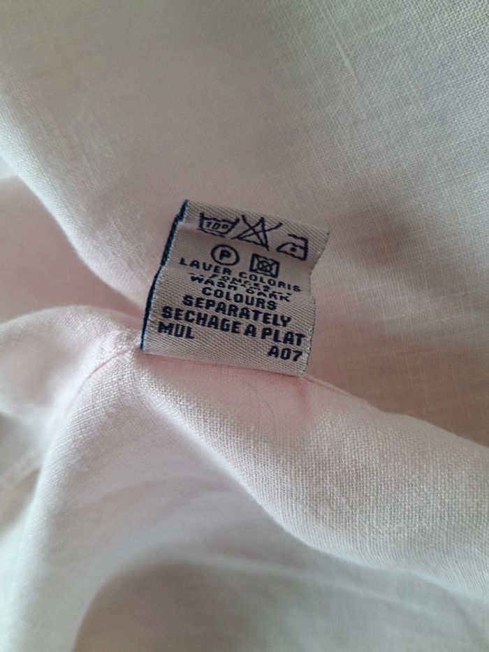 Chemisier manche courte Blanc Bleu Lin - photo numéro 5