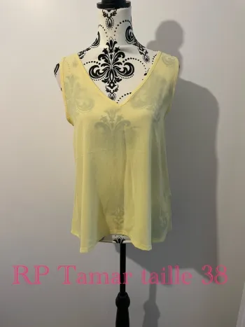 Top débardeur caraco RP Tamar neuf taille 38 jaune clair col V