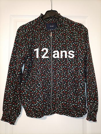 Magnifique blazer 12 ans neuf noir rouge blanc Kiabi 