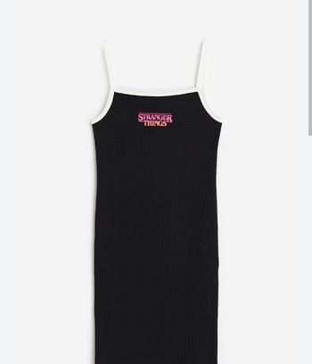 Robe noir côtelée 14 ans Stranger things H&M
